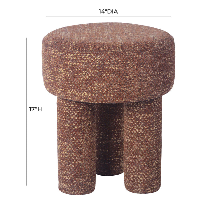 Claire Brown Checkered Boucle Stool