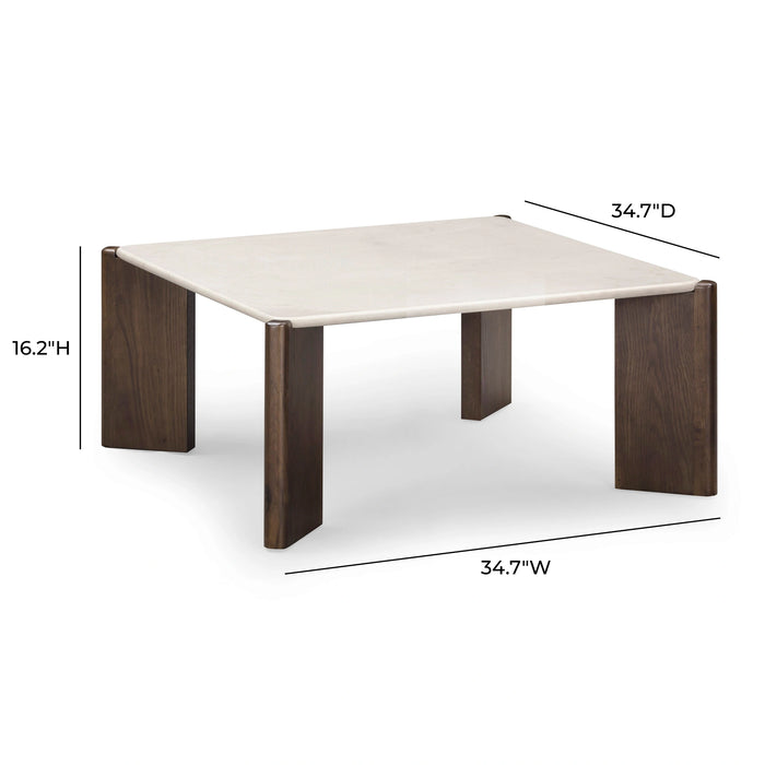 Restis Cream Quartz Square Coffee Table