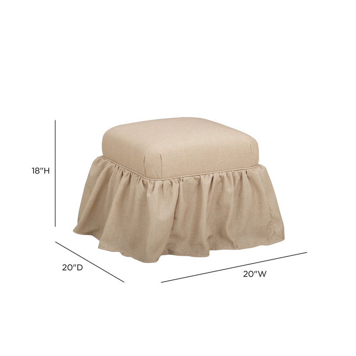 Gertrude Performance Linen Skirted Ottoman