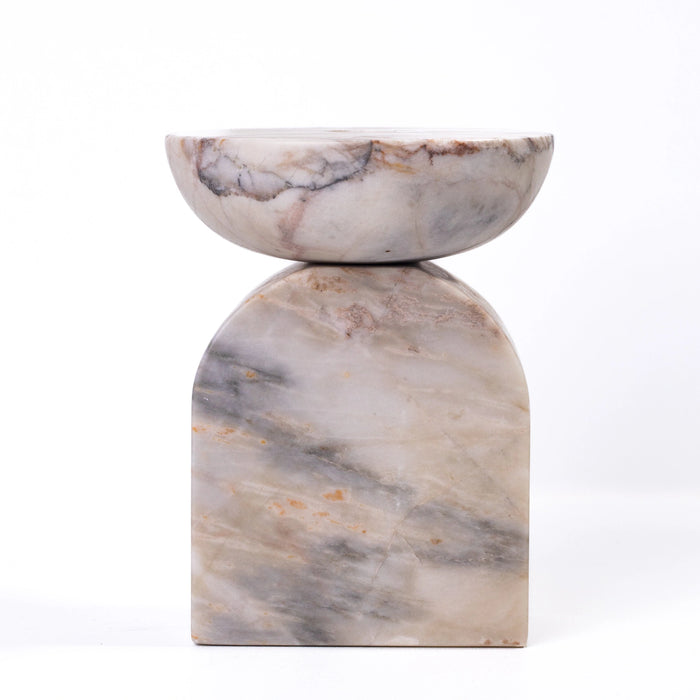 Marble White Brown Candle Holder