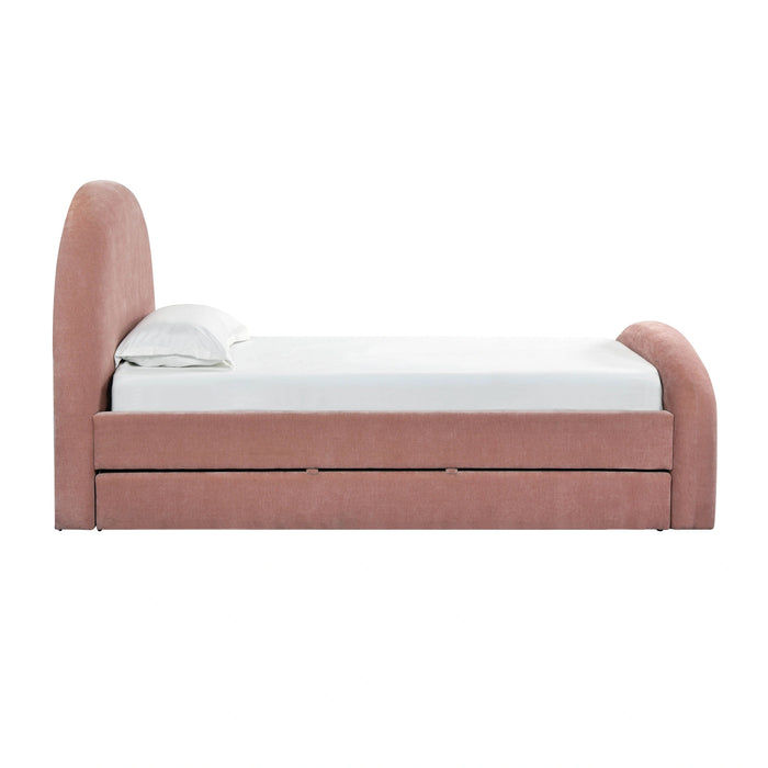 Moon Cream Performance Boucle Twin Trundle Bed