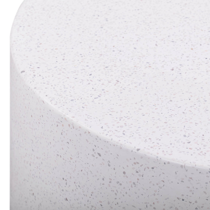 Terrazzo 27.5" Light Speckled Concrete Round Coffee Table