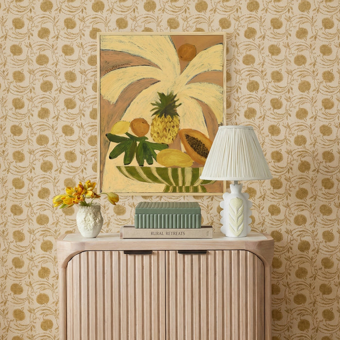 Edith Papier Mache Flower Pleated Table Lamp