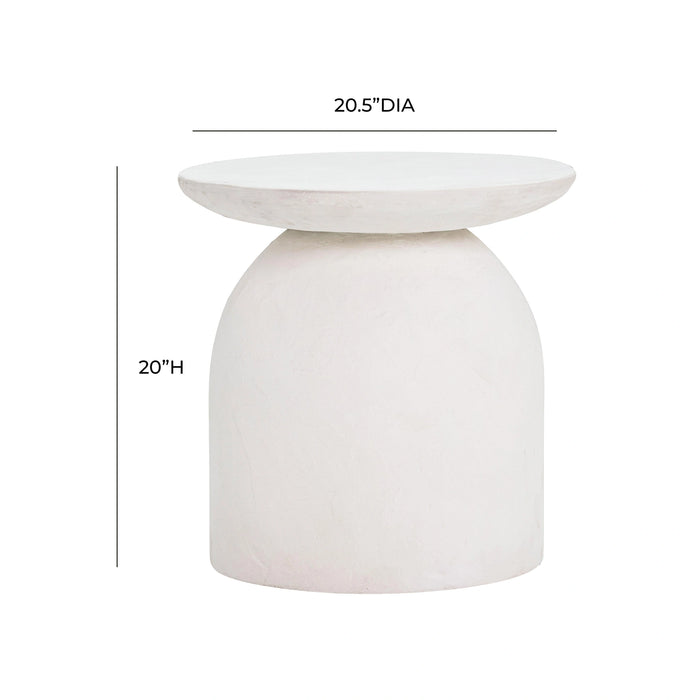Aloe White Indoor/Outdoor Concrete Side Table