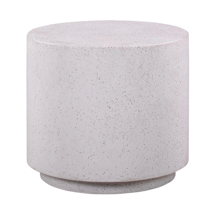 Terrazzo Light Speckled Concrete Round Side Table