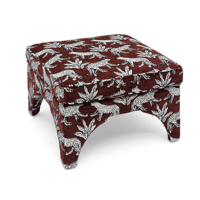 Raji Leopard Jacquard Ottoman