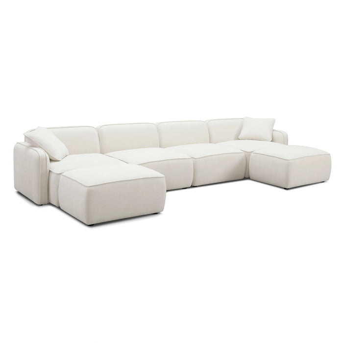 Travie 6-Piece Performance Corduroy Velvet Modular U-Sectional