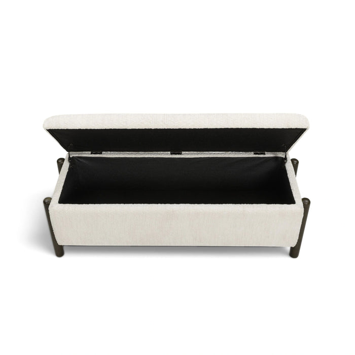 Abby 52" Nubby Fabric Storage Bench