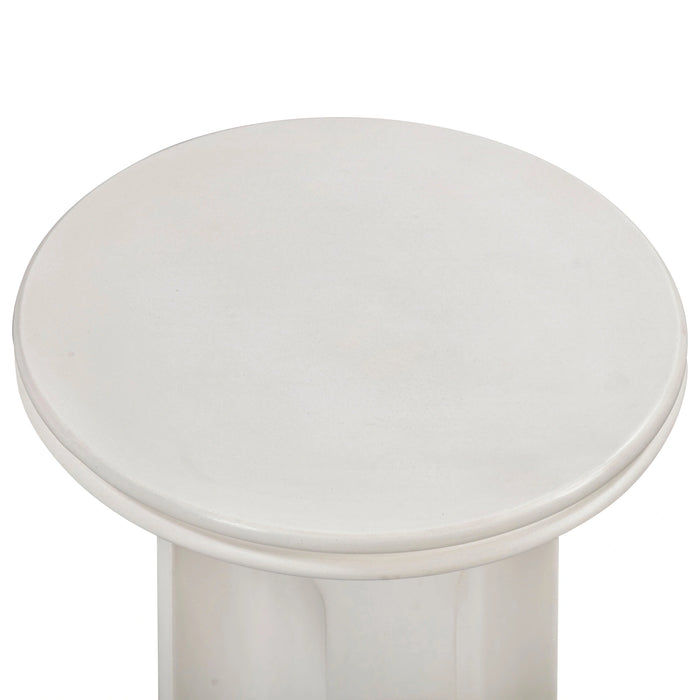 Cassandra Ivory Indoor/Outdoor Concrete Side Table
