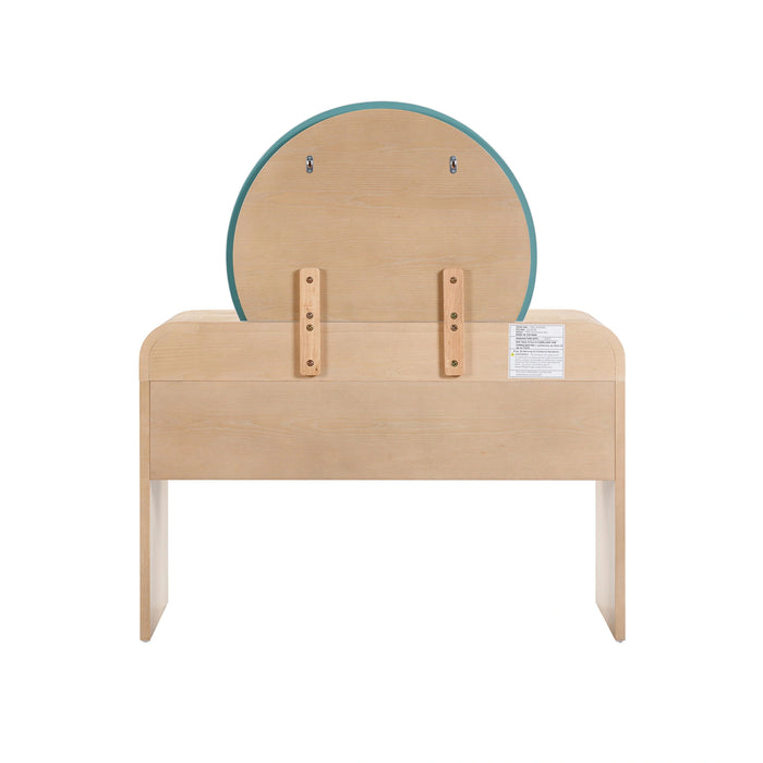 Moonrise 48 Natural Ash 2-Drawer Vanity Desk with Mirror