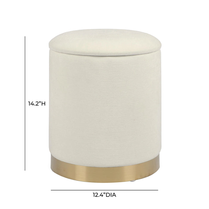 Zoe Cream Storage Ottoman