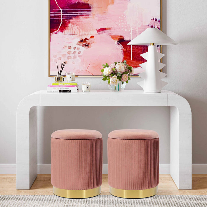 Zoe Cream Storage Ottoman