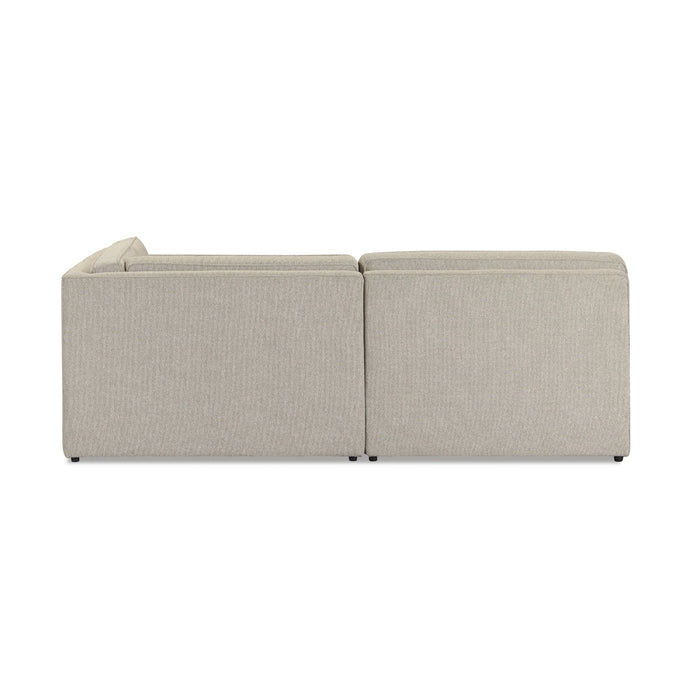 Yvette 3-Piece Warm Grey Performance Boucle L-Sectional