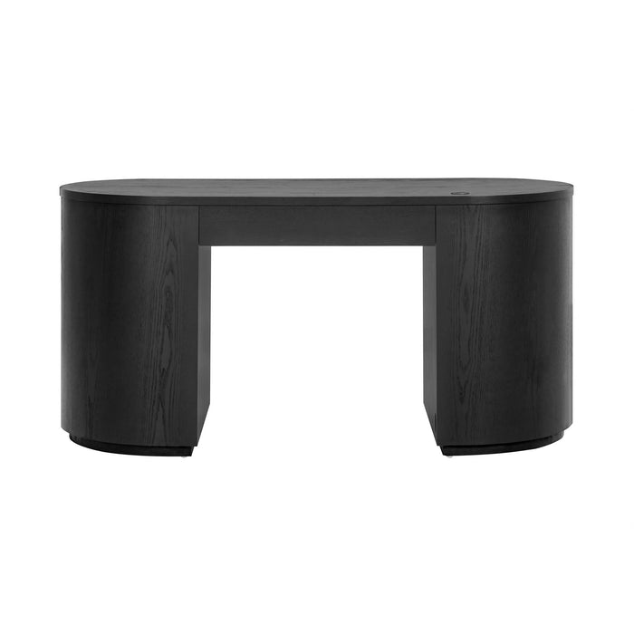 Marlow 64" Wood Executive Desk With Storage