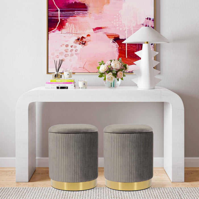 Zoe Cream Storage Ottoman