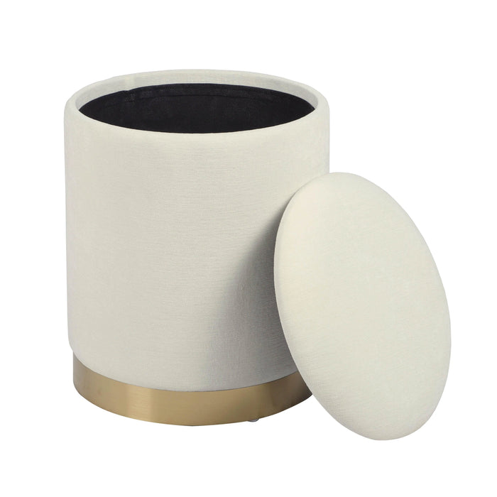 Zoe Cream Storage Ottoman