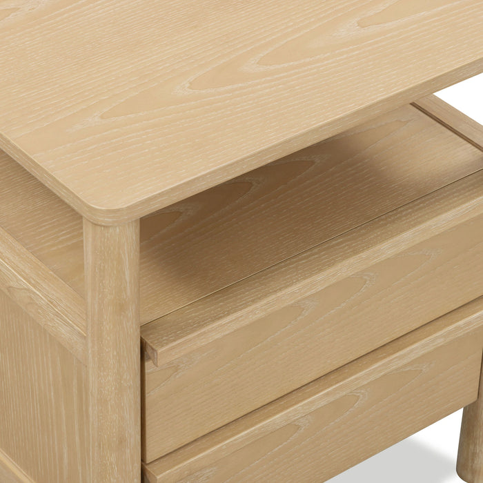 Tyra 22" Ash 2-Drawer Nightstand