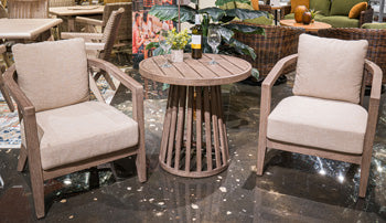 Joy Lagoon Outdoor Chairs with Cushions/Table (Set of 3) - MR ZEE FURNITURE