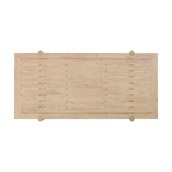 Gata 87" Light Teak Outdoor Rectangular Dining Table