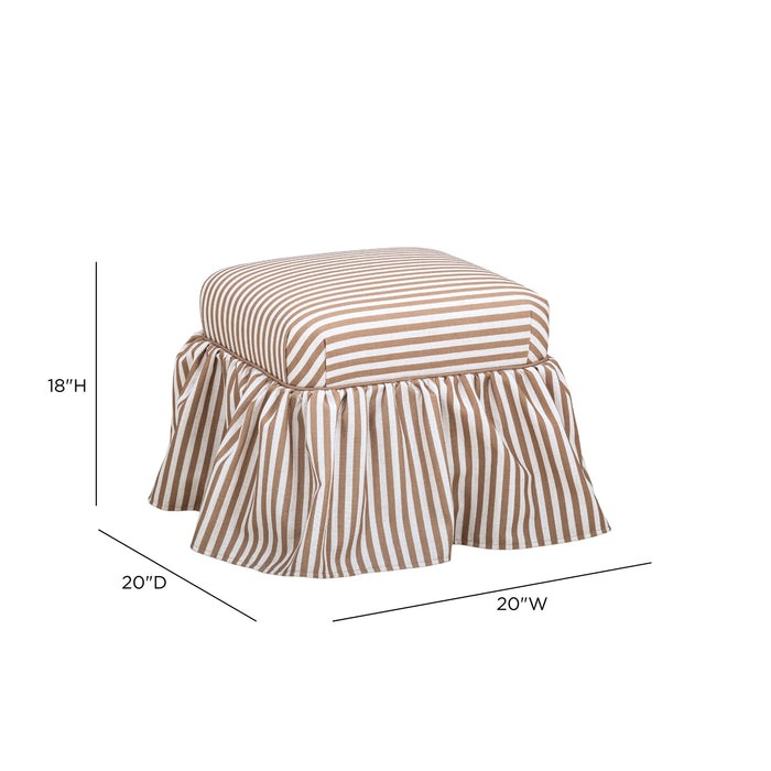 Gertrude Performance Linen Skirted Ottoman