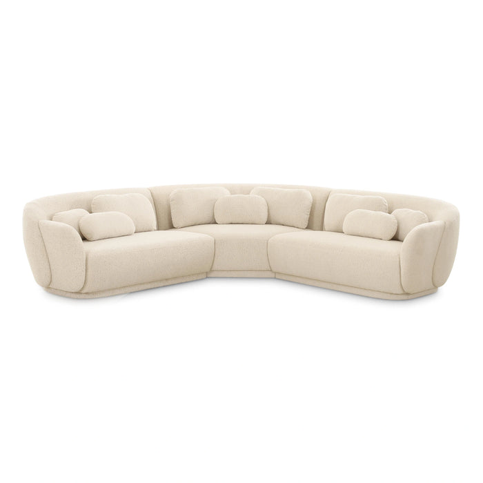 Misty 3-Piece Cream Performance Boucle Modular L-Sectional