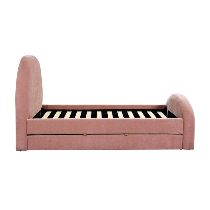 Moon Cream Performance Boucle Twin Trundle Bed