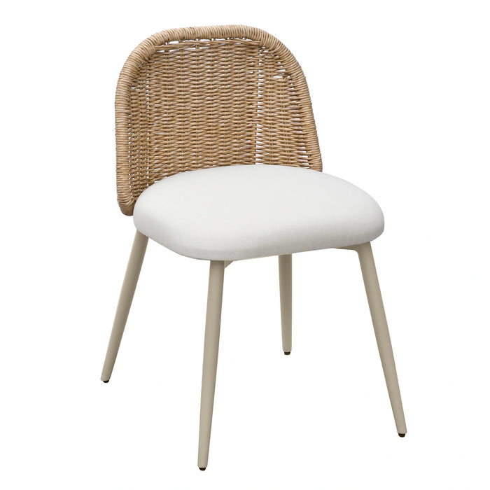 Alexa Rattan Performance Fabric Dining Chair