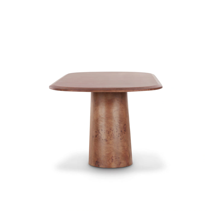 Gladyss 87" Brown Burl Oval Dining Table