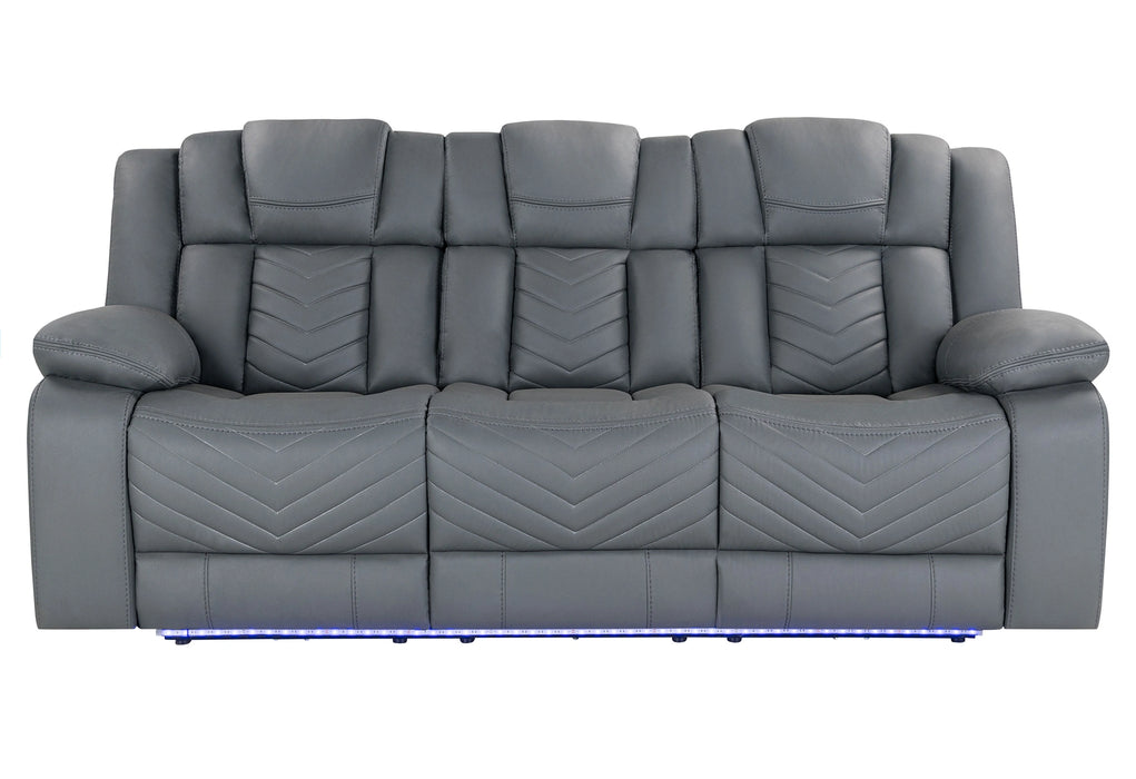 U7068 Grey 10 Pwr Rec Sofa/Pwr Console Rec Loveseat/Pwr Recliner W/LED