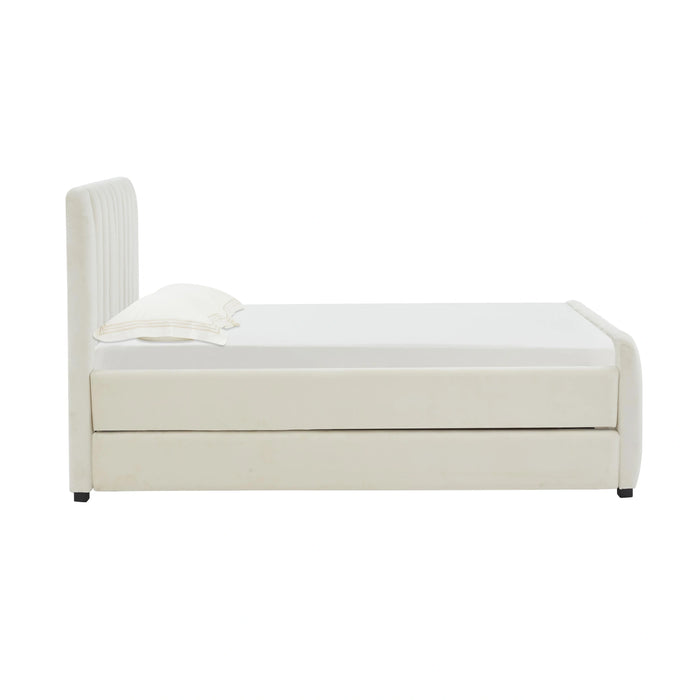 Angela Performance Velvet Trundle Bed in Twin