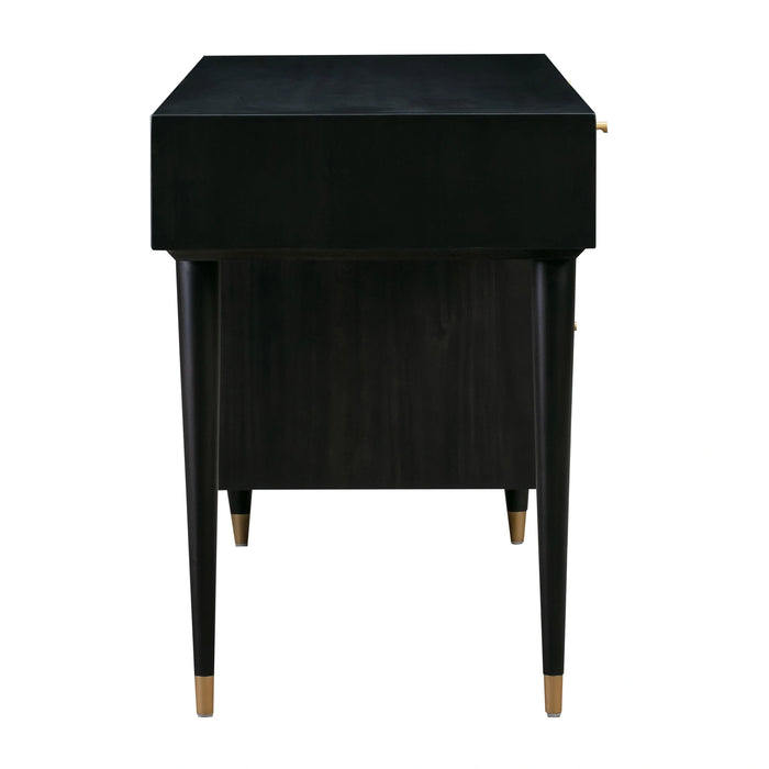 Sierra 60" Cane 3-Drawer Desk With Storage