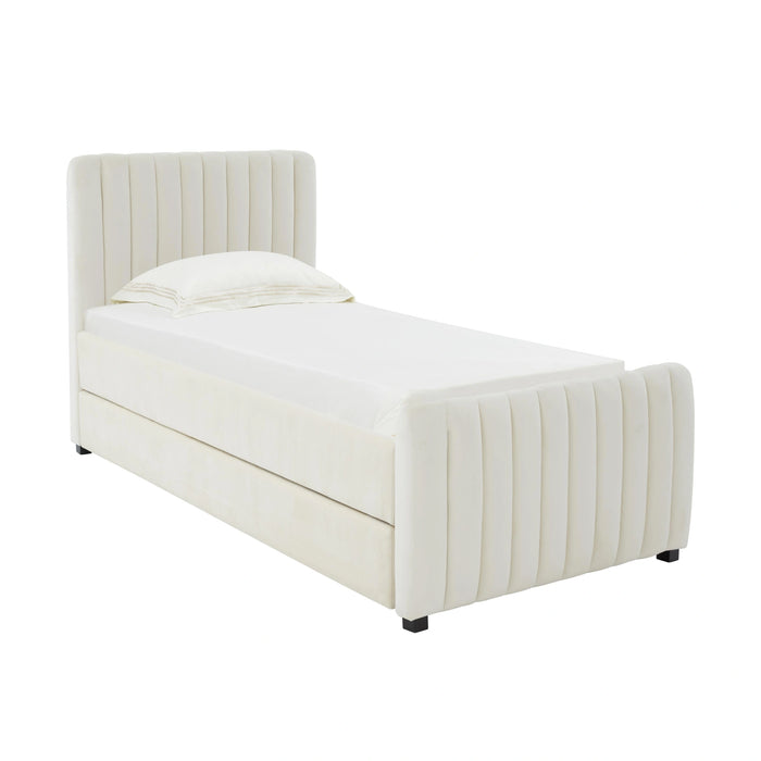 Angela Performance Velvet Trundle Bed in Twin