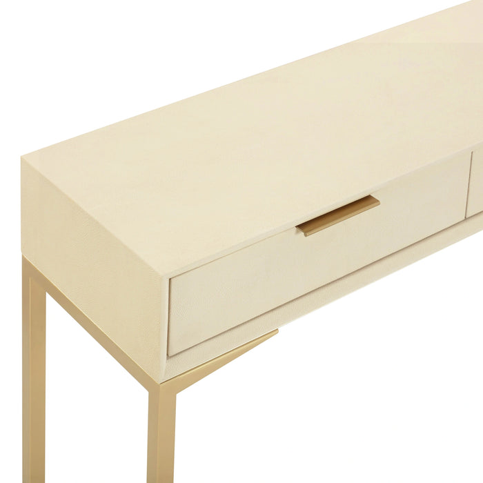 Pesce 59" Faux Shagreen 3-Drawer Console Table