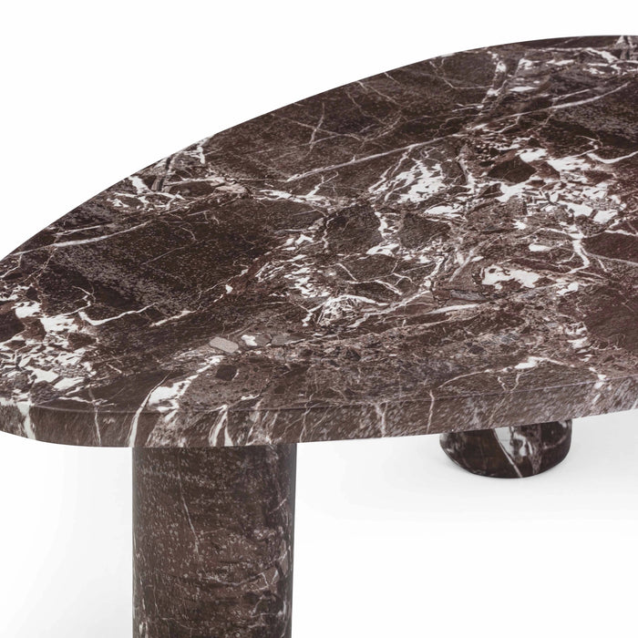 Libby Faux Red Levanto Marble Indoor/Outdoor Coffee Table (36"-48")
