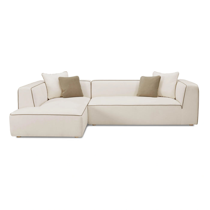 Tristine 2-Piece Cream Contract-Grade Linen L-Shaped Sectional
