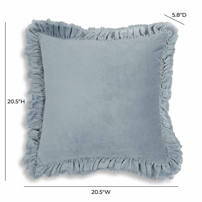 Alessia 20.5" Distressed Velvet Square Throw Pillow