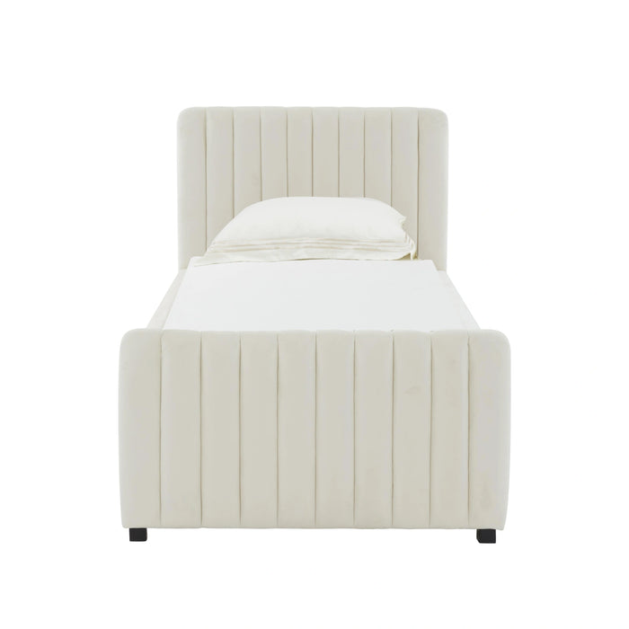 Angela Performance Velvet Trundle Bed in Twin