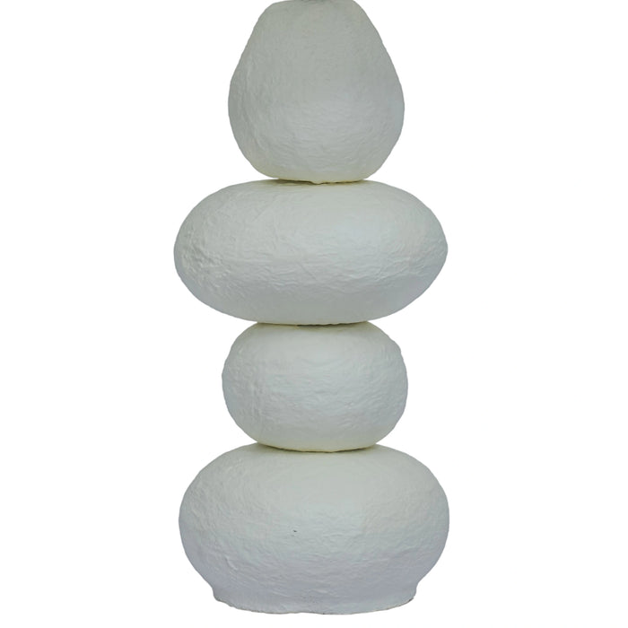 Pebble Cream Papier Mache Table Lamp